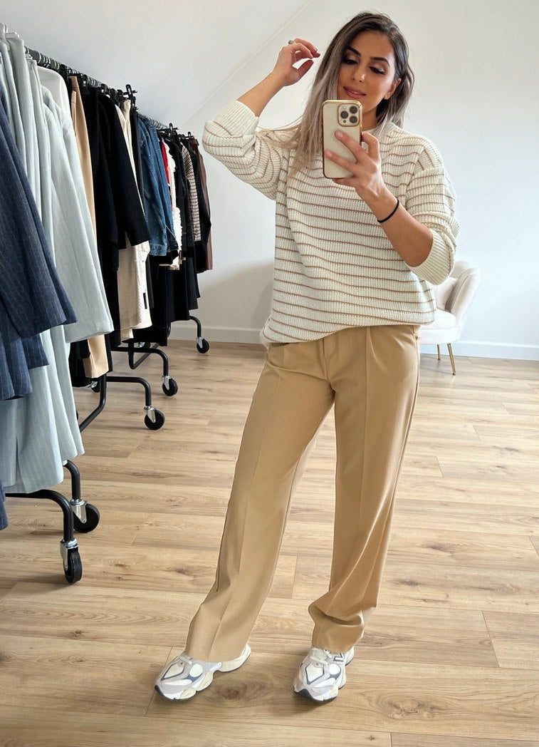 Fit Palazzo Pantolon - Camel