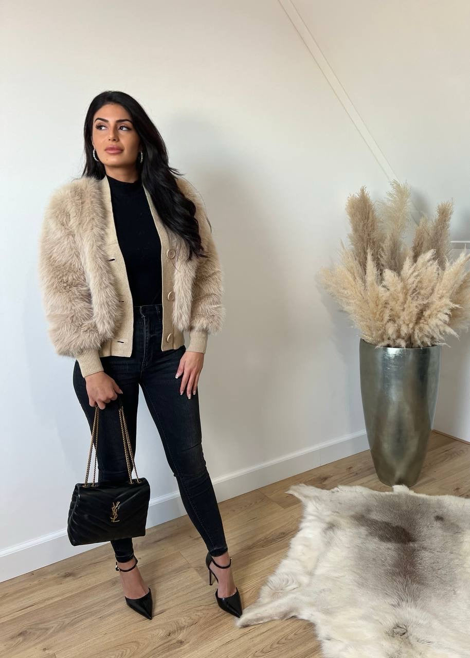 Liva fur jacket - Sand