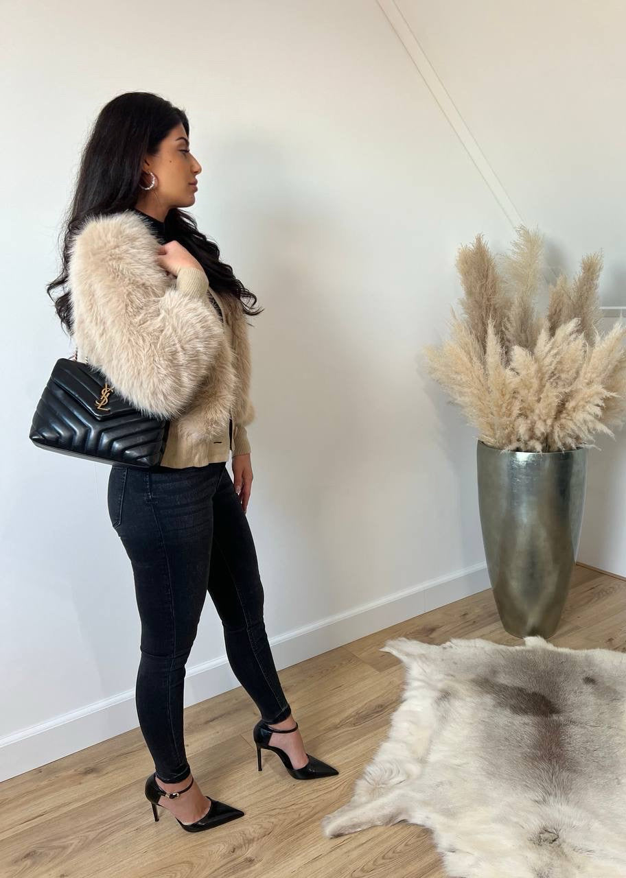 Liva fur jacket - Sand