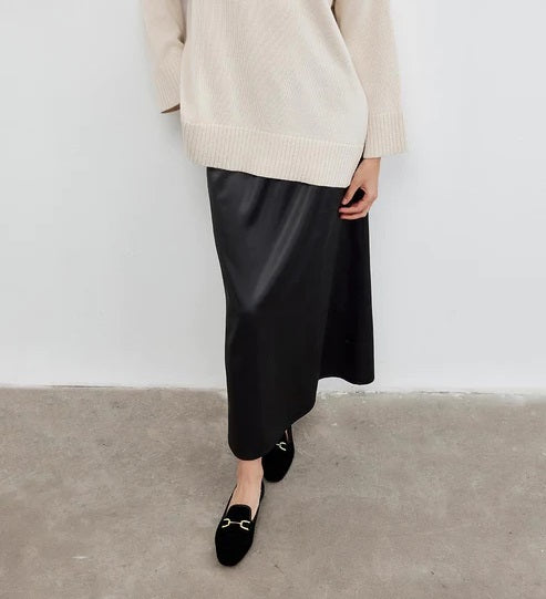 Satin skirt - Black