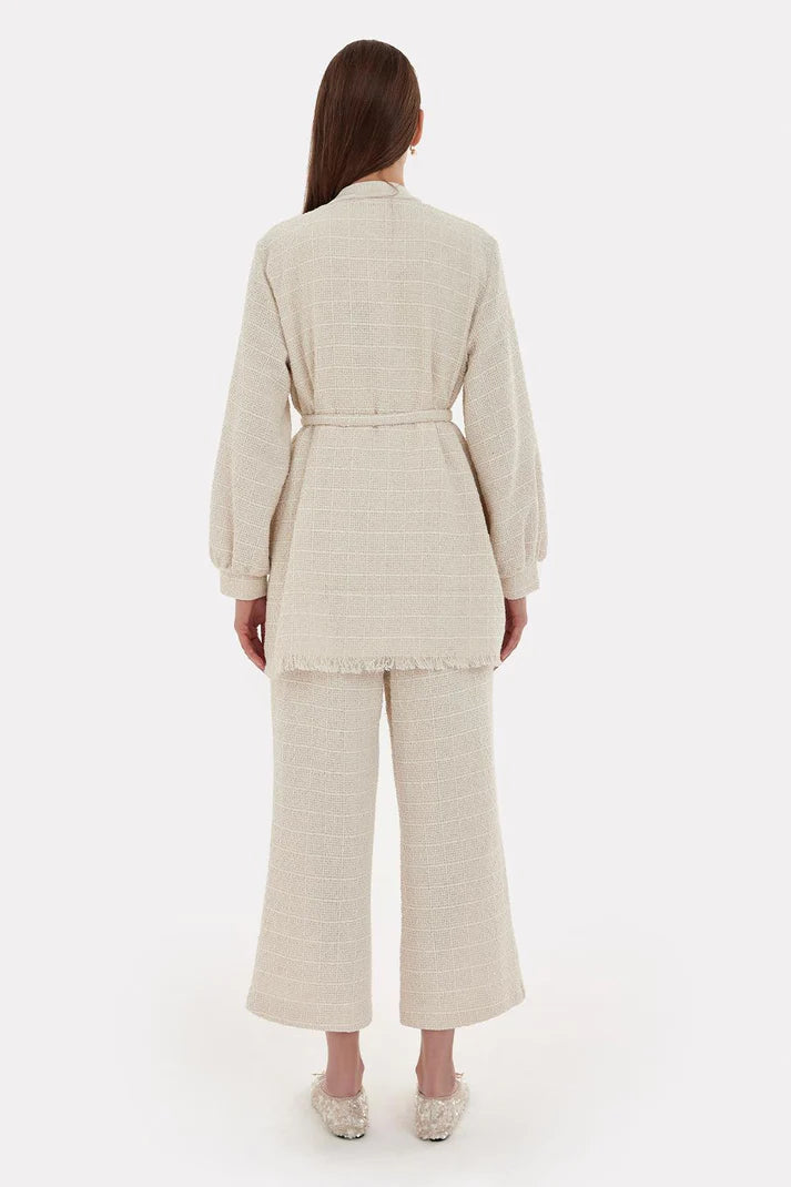 Tweed jacket and trouser set - Ecru