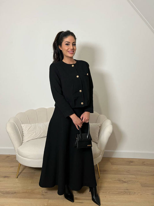 Tweed jacket and skirt set - Black