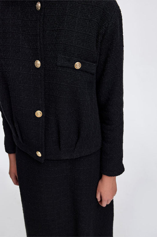 Tweed jacket and skirt set - Black