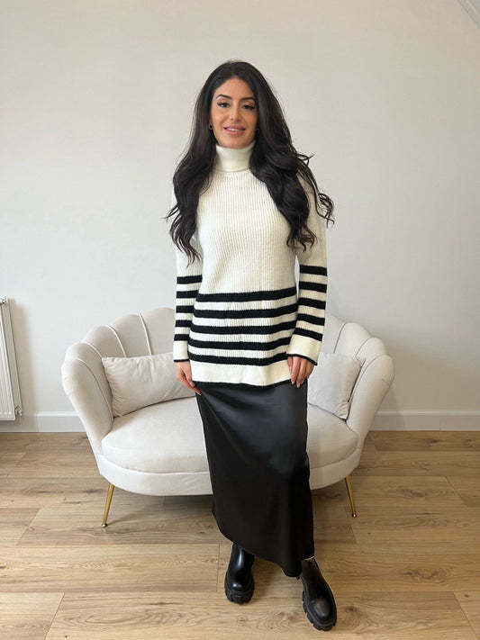 Satin skirt - Black