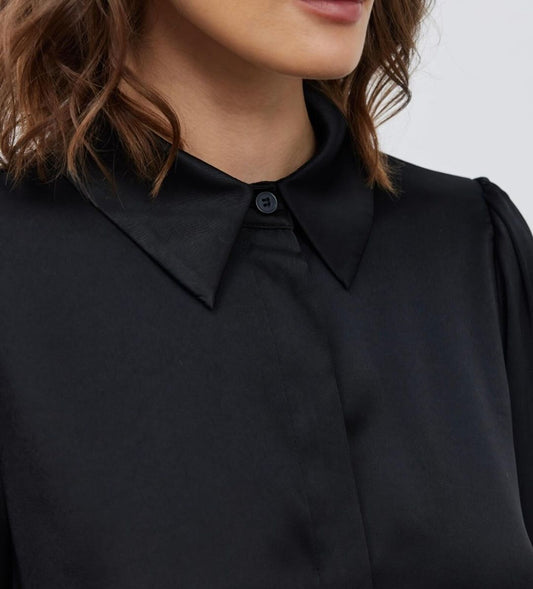 Satin blouse - Black