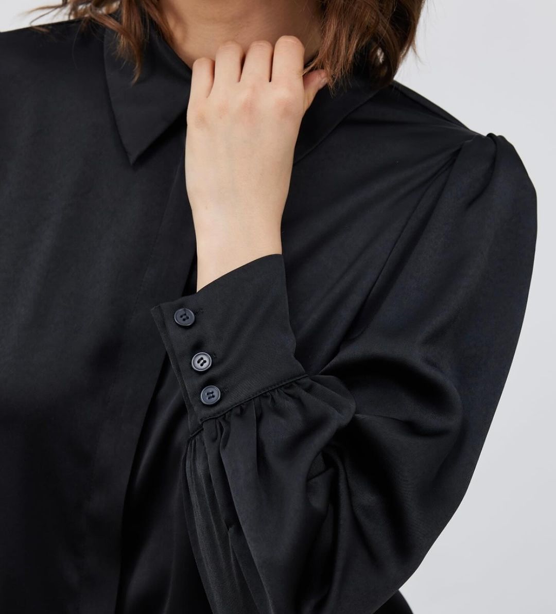 Satin blouse - Black